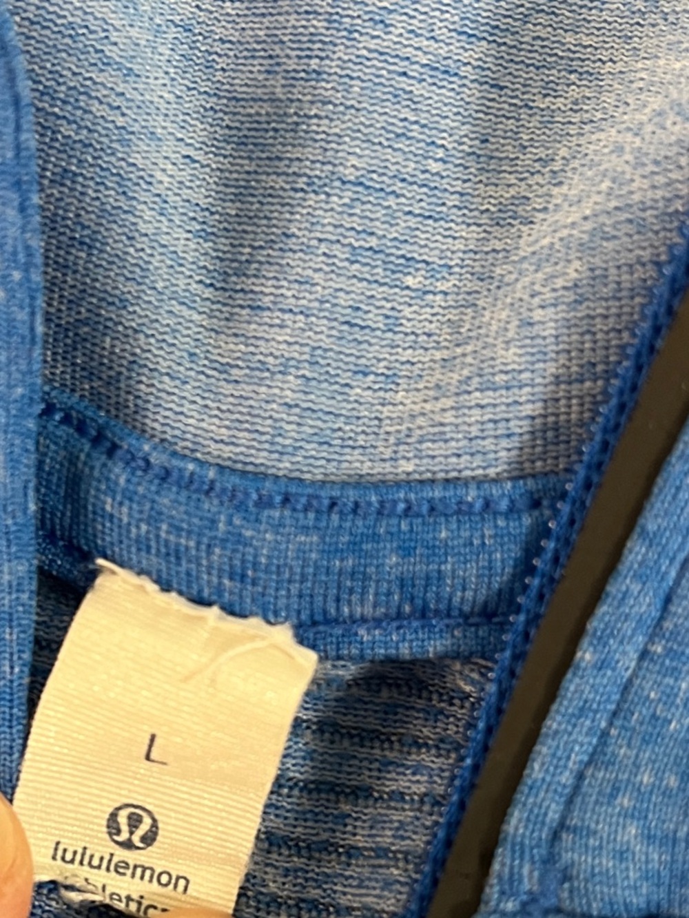 lululemon athletica Heathered Blue 1/4 Zip Hoodie men’s L performance pullover - Picture 4 of 12